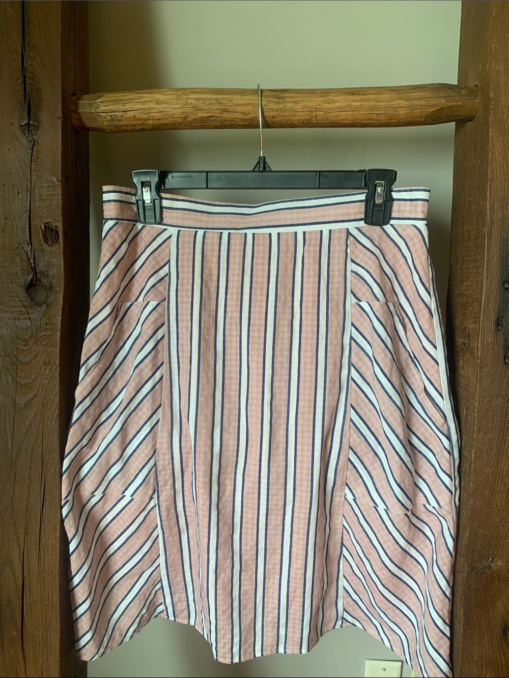 Roolee Women’s Pink and Navy Striped Circle Skirt